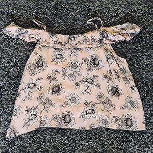 pink floral off the shoulder top